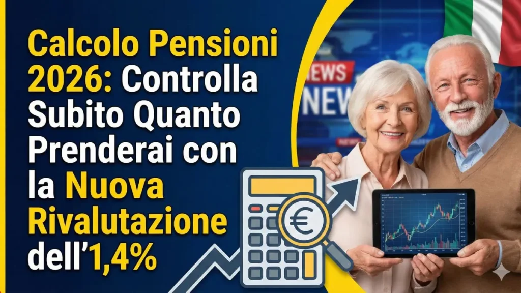 Calcolo Pensioni 2026: Controlla Subito Quanto Prenderai con la Nuova Rivalutazione dell’1,4%